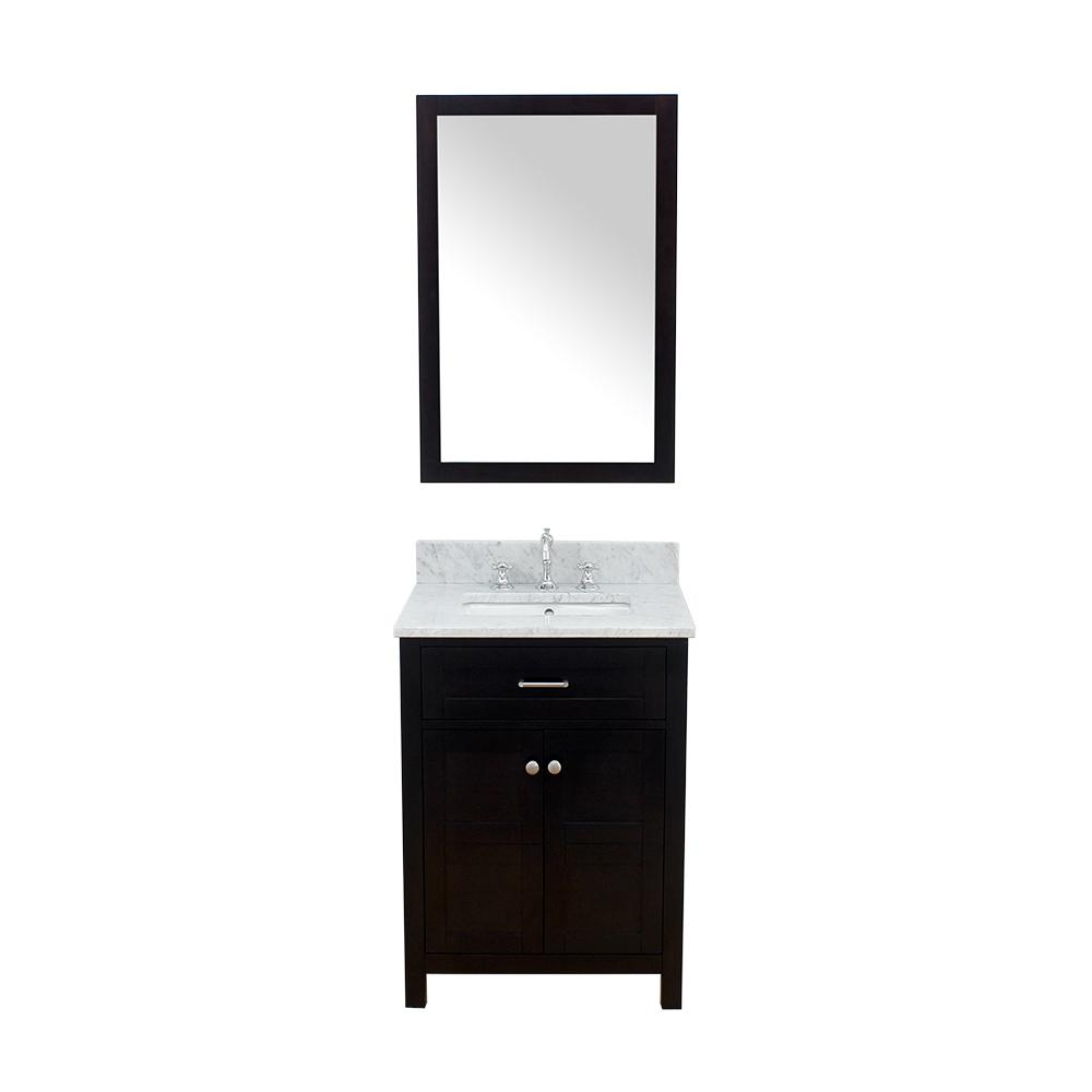 Vancouver 25 In W X 22 D Bath Vanity Espresso With Marble Bath Vanity In Espresso With Marble