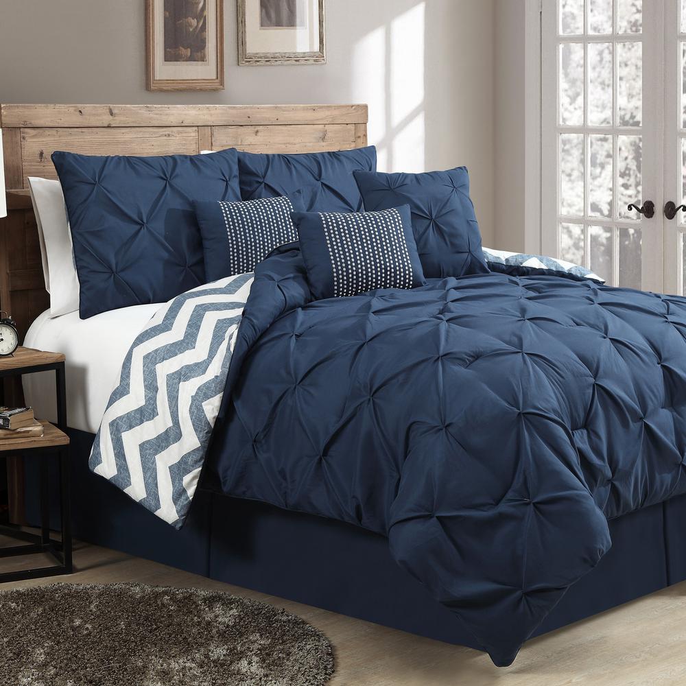 navy blue twin bed set