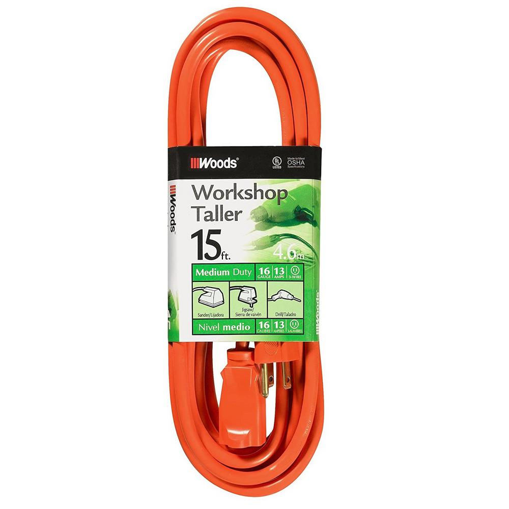 Southwire 15 ft. 16/3 SJTW Outdoor LightDuty Extension Cord266 The