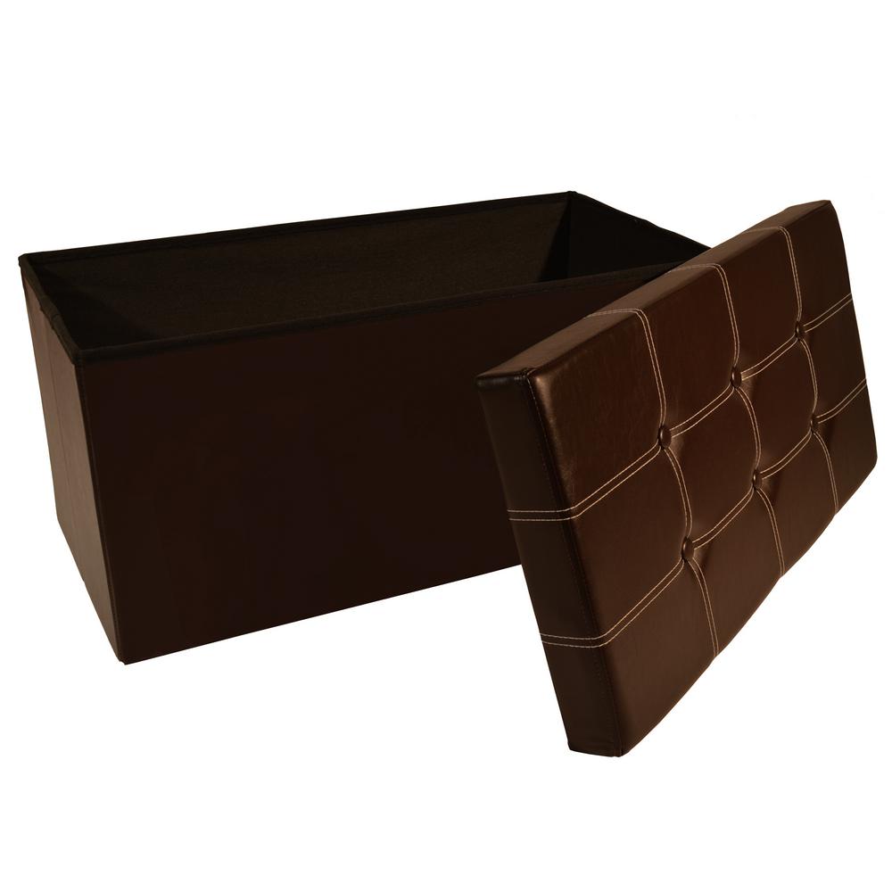 Achim 30 In X 15 Brown Faux Leather Cube Achim 30 In X 15 Brown Faux Leather Cube