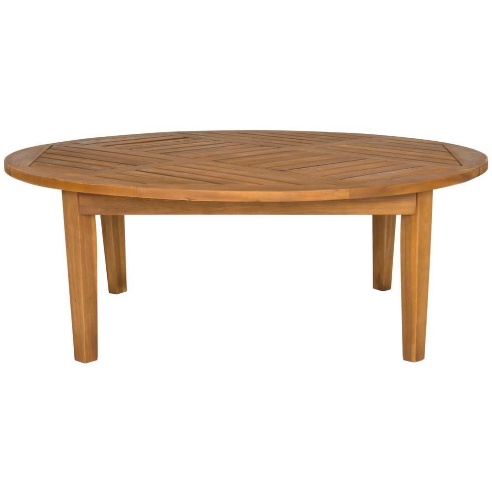 Safavieh Outdoor Collection Danville Teak Brown Round Table Side Tables Patio Lawn Garden Rayvoltbike Com