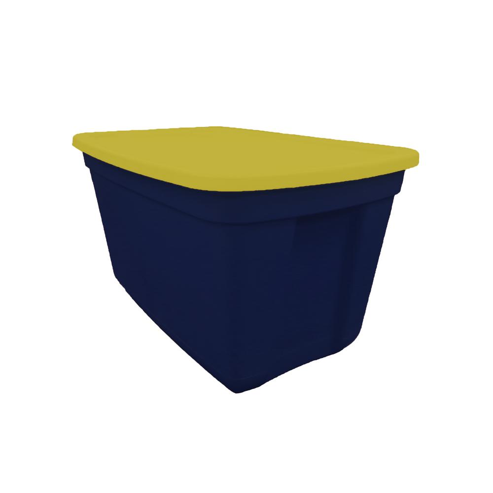 Edge Plastics 20 Gal. Storage Tote Ink Spot BaseGold Rush Lid2020