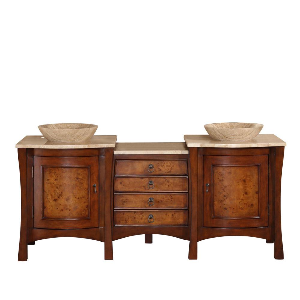 Silkroad Exclusive 72 In W X 22 D Vanity Red Chestnut With Silkroad Exclusive 72 In W X 22 D Vanity Red Chestnut With Stone Top Travertine Vessel Basin