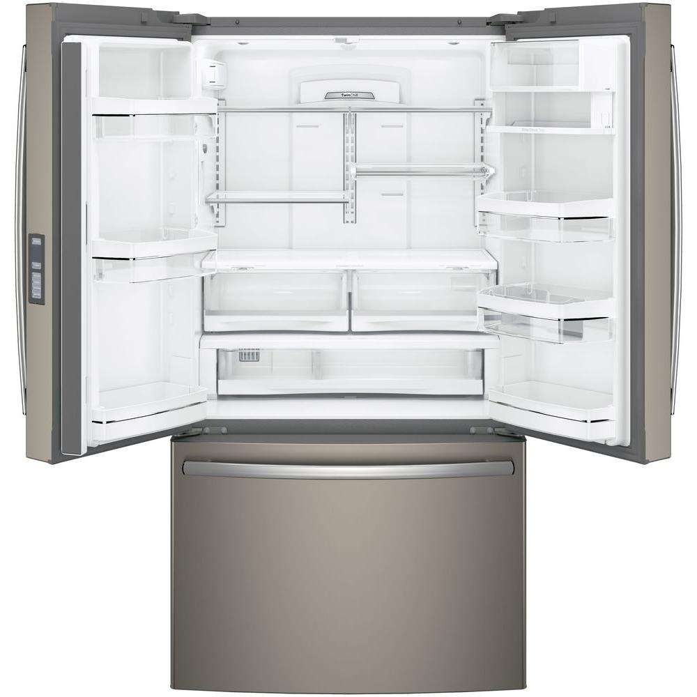 Ge Profile 23 1 Cu Ft French Door Refrigerator In Slate Counter