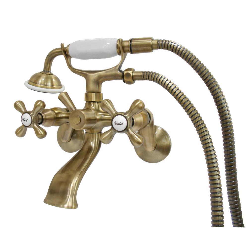 Kingston Brass Wall Mount Adjustable Centers 3 Handle Claw Foot
