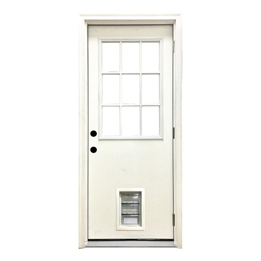 9 Lite 32 X 80 Left Hand Outswing Front Doors Exterior