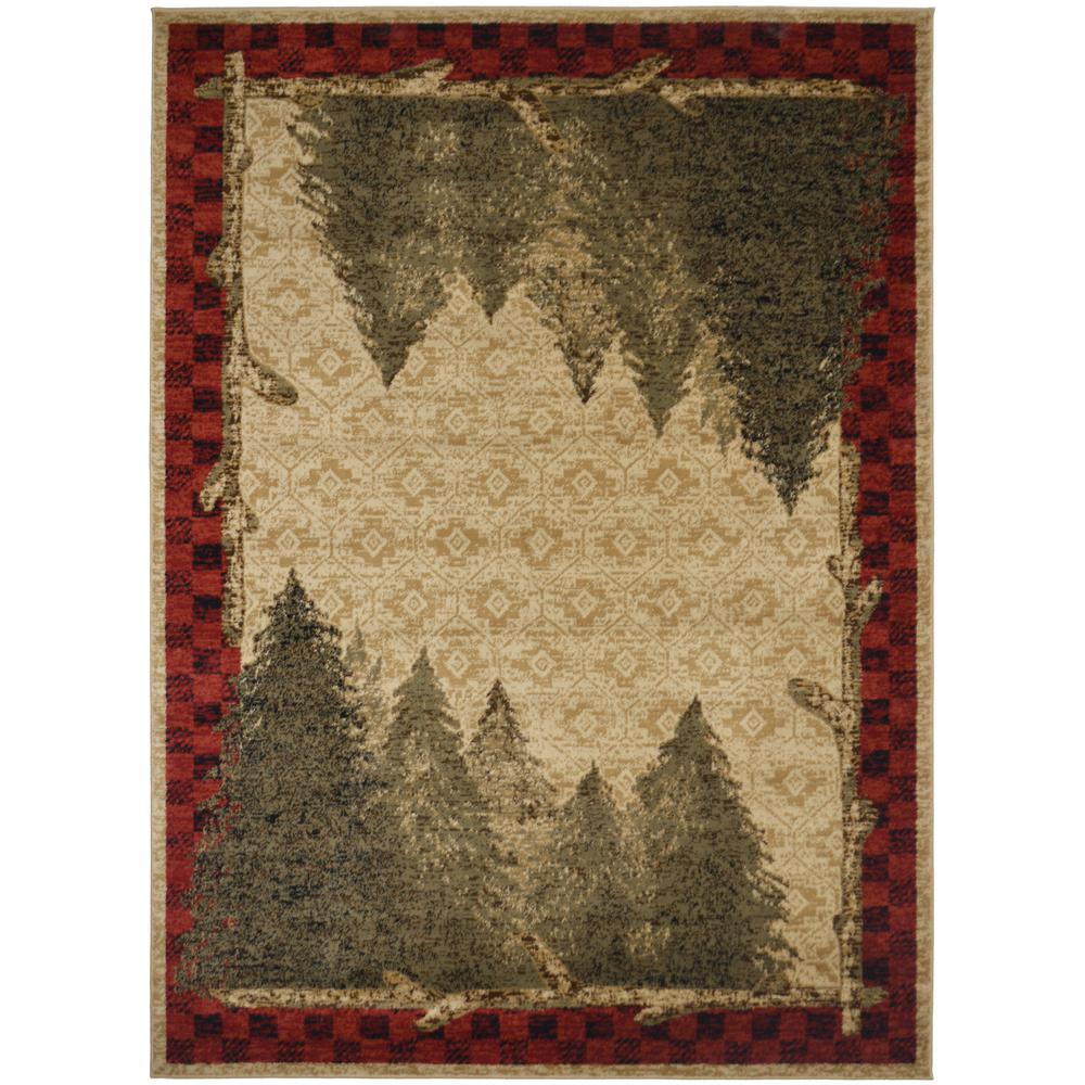 Mayberry Rug American Destination Antique Forest Antique Rustic Multi