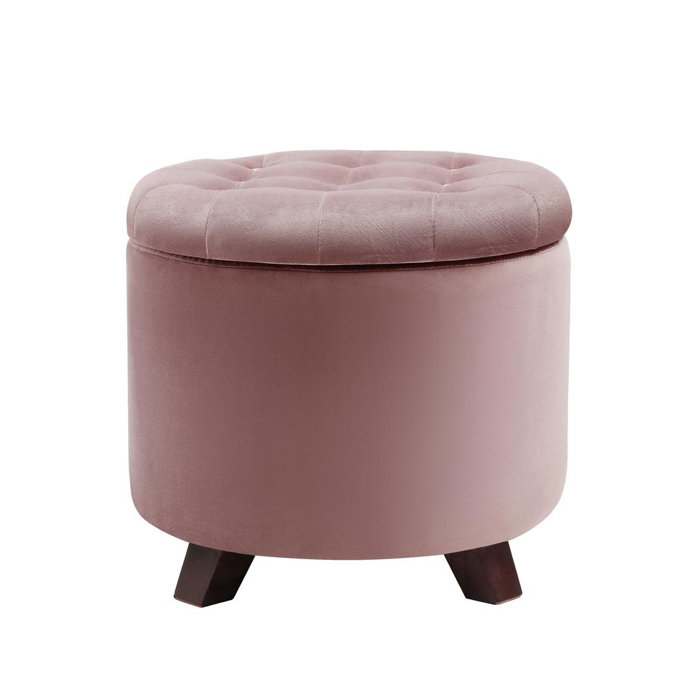Poly and Bark Antonia Rose Velvet Storage Ottoman HD365RSE The Home
