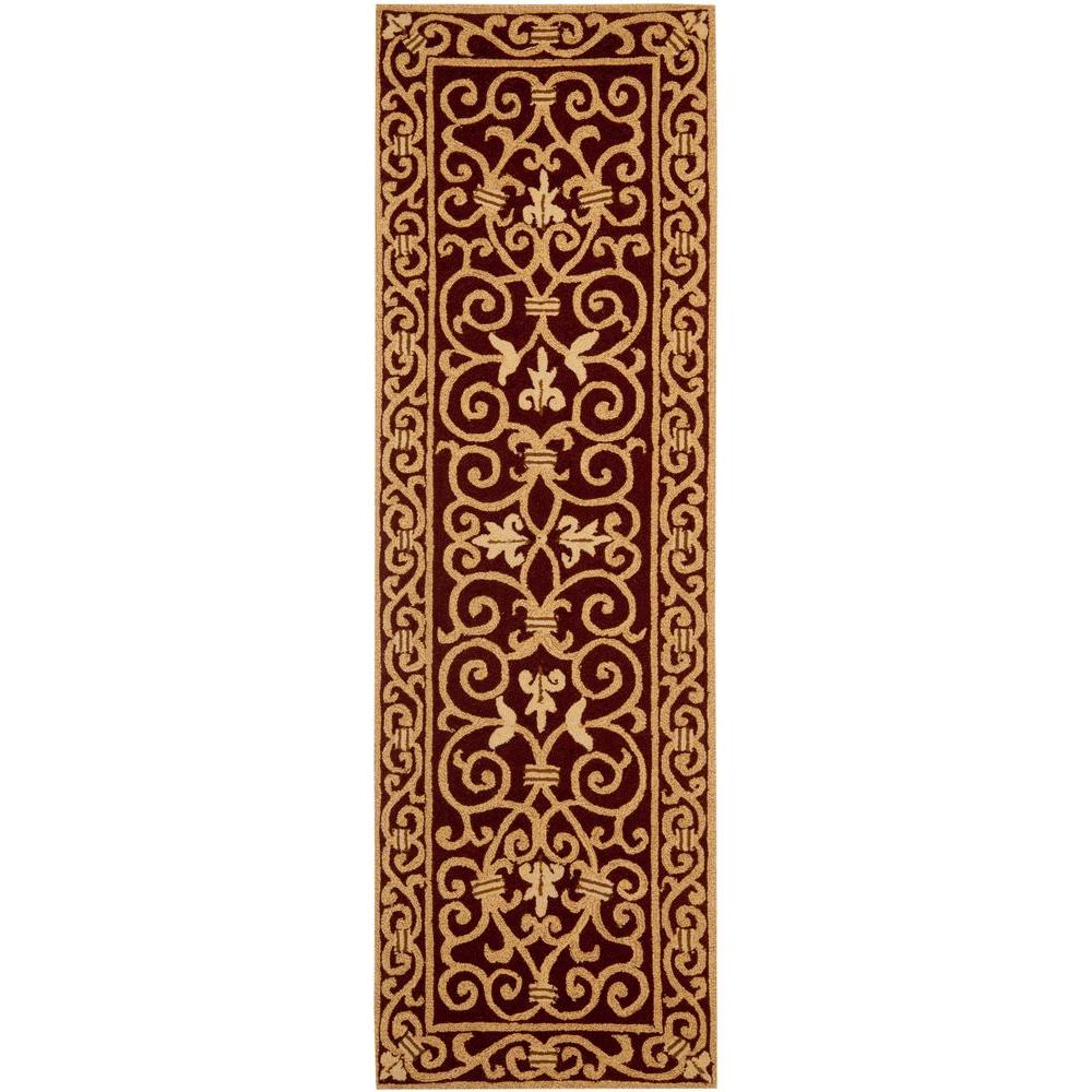 Safavieh Chelsea Burgundy 3 ft. x 12 ft. Runner RugHK11C212 The