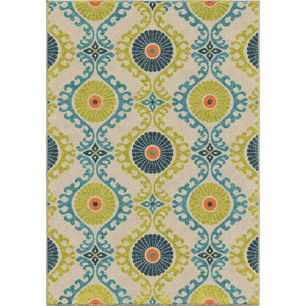 Orian Rugs Floating Floral Multi Medallion 7 ft. 8 in. x 10 ft. 10 in