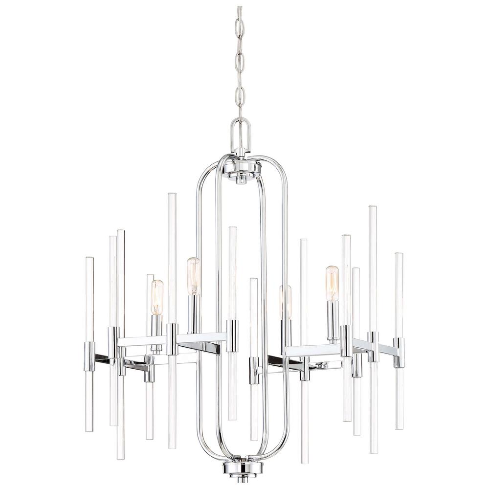 Cer Minka Lavery Chandeliers Lighting The Home Depot Pillar 4 Light Chrome Chandelier