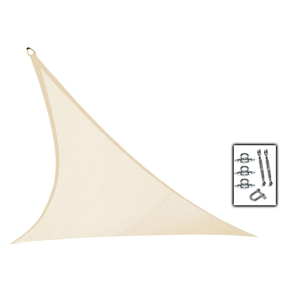 Coolaroo 23 ft. x 23 ft. Ivory Triangle Ultra Shade Sail with Kit