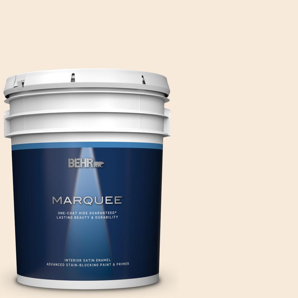 Behr Marquee 5 Gal Yl W04 Linen White Satin Enamel Interior Paint And Primer In One Behr Marquee 5 Gal Yl W04 Linen White Satin Enamel Interior Paint And Primer In One
