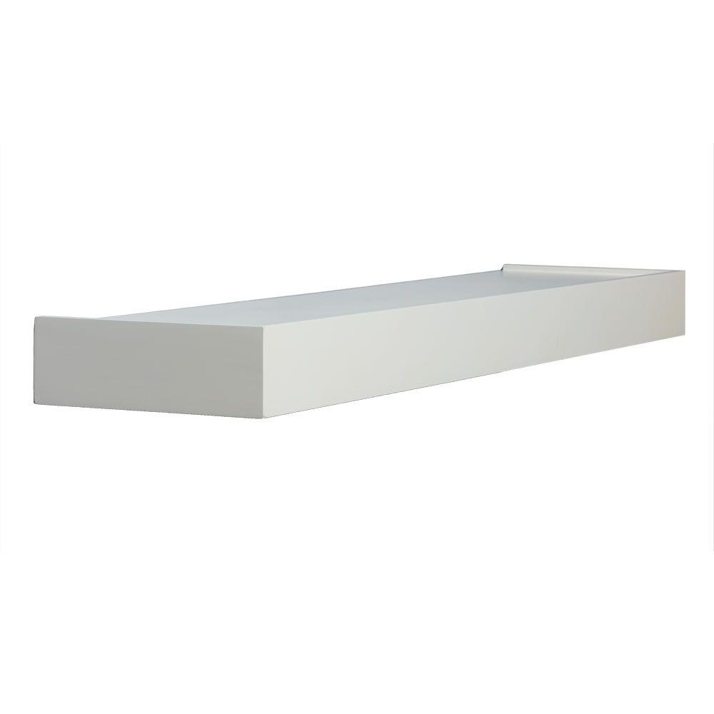 Knape Vogt 8 5 In X 36 In Floating White Decorative Shelf 0140