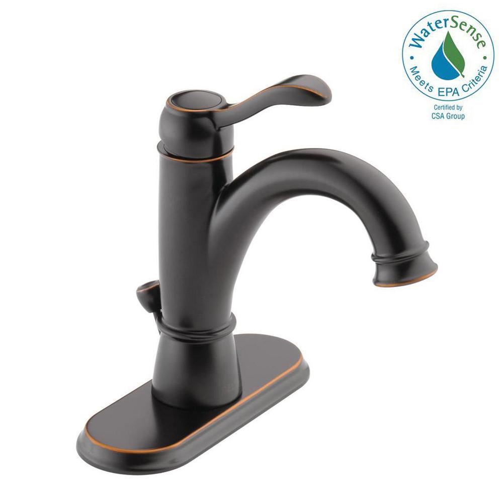 MOEN Voss 4 in. Centerset 2-Handle Bathroom Faucet in Oil Rubbed Bronze ...