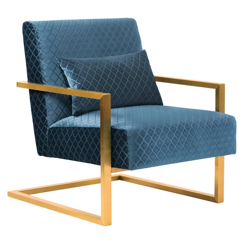 Armen Living Skyline Blue Velvet Accent Chair Lcskchblue The Home Armen Living Skyline Blue Velvet Accent Chair