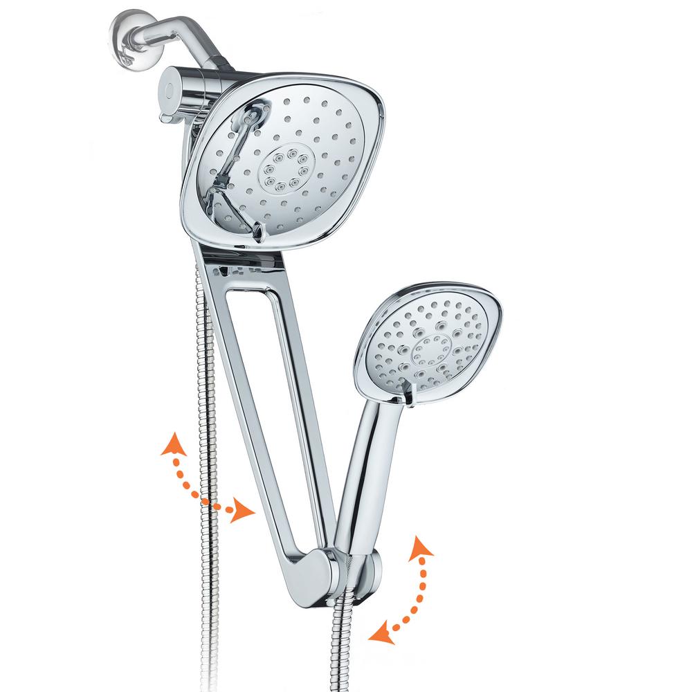 3 Setting Large Water Saving High Pressure Bathroom Hand Held Shower Head Chrome