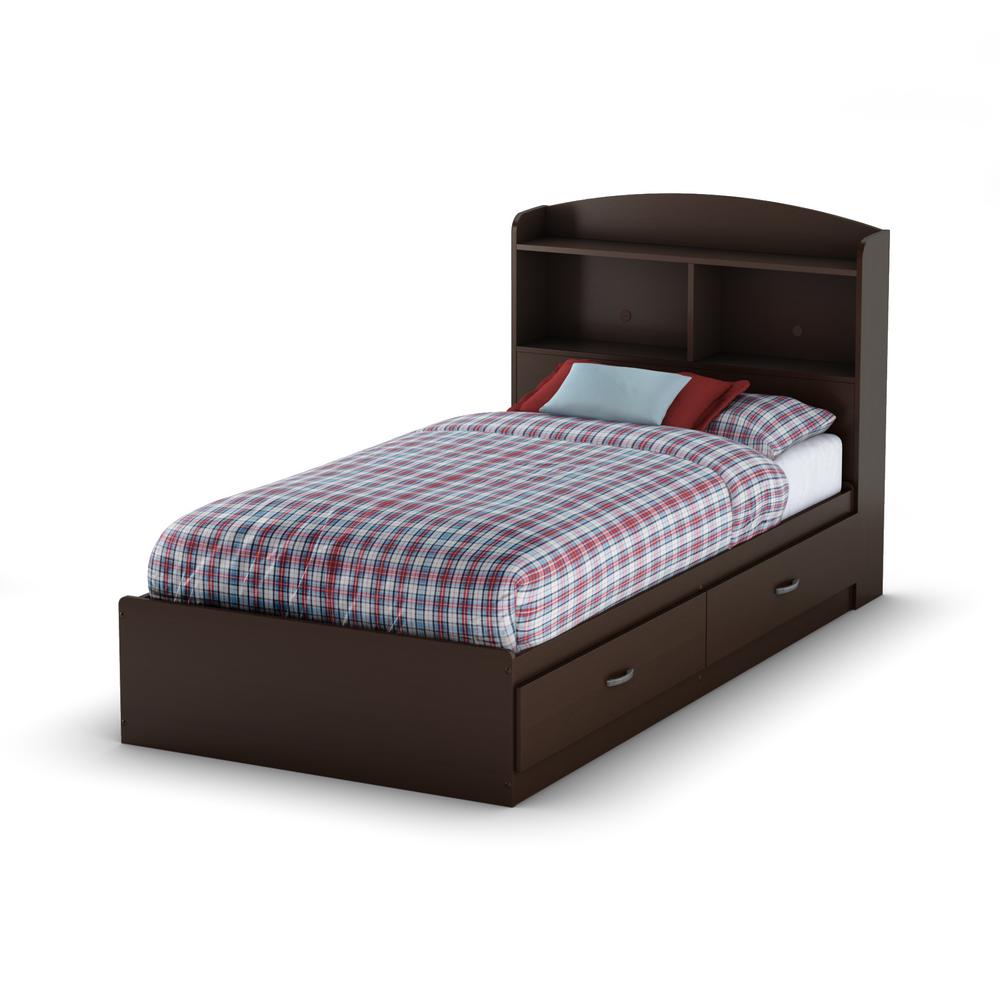 South Shore Logik 2 Drawer Twin Size Storage Bed In Chocolate