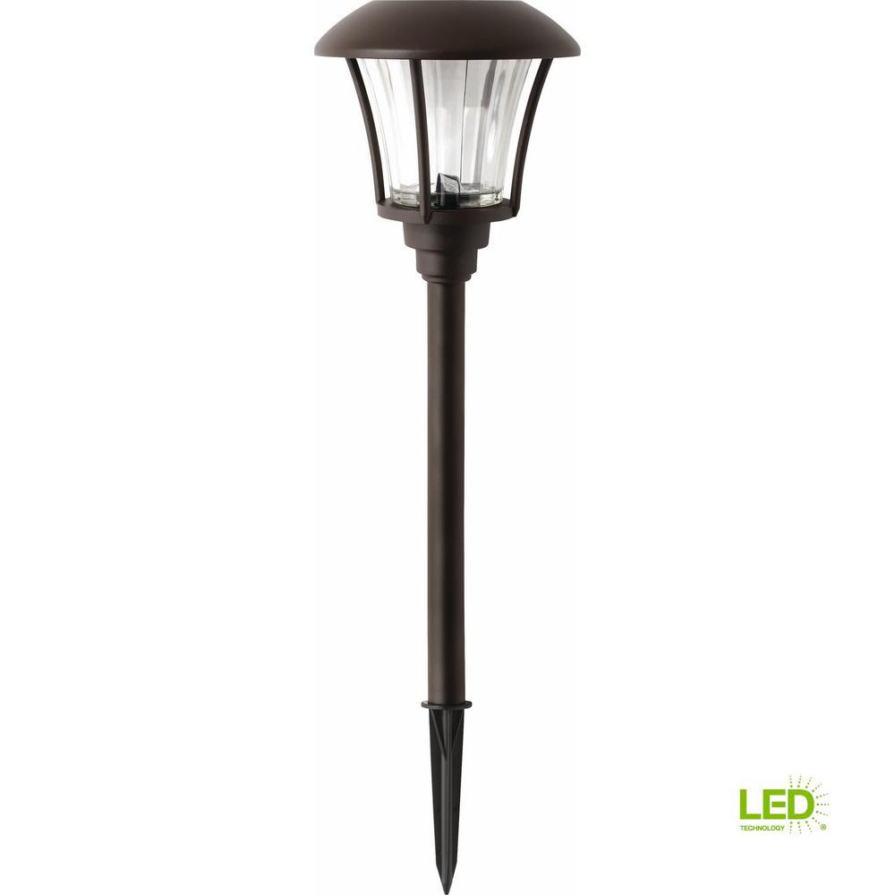 Hampton Bay Bronze Solar Outdoor Integrated Led Landscape Path Light Hampton Bay Bronze Solar Outdoor Integrated Led Landscape Path Light 10 Lumens 6 Pack