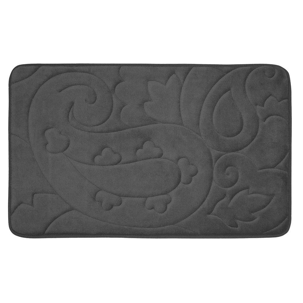 Pelton Dark Gray 20 in. x 32 in. Memory Foam Bath Mat