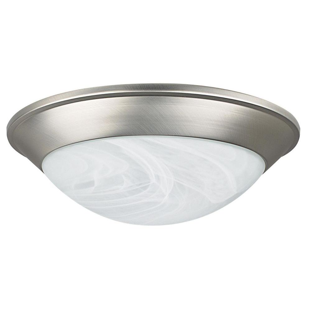 Luminance 2-Light Satin Nickel Indoor Ceiling Flushmount Fixture-F7176