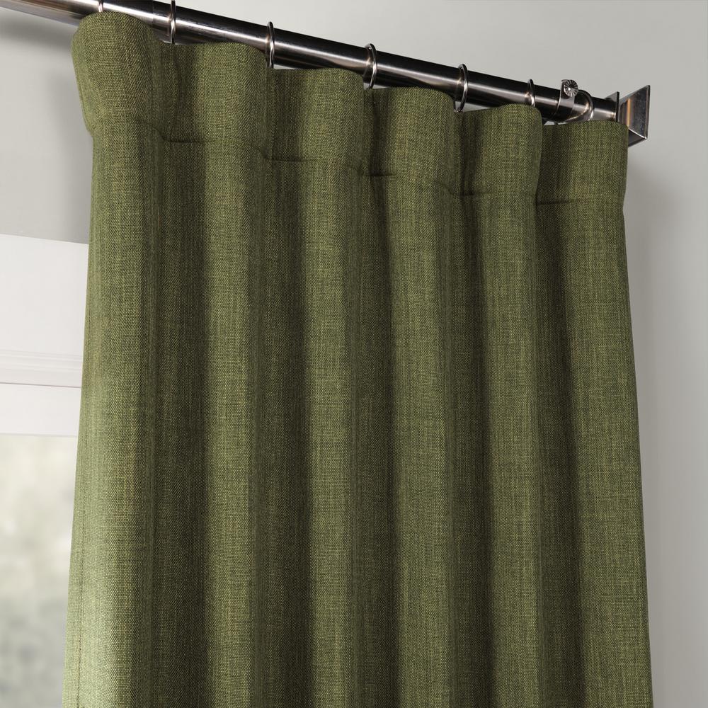 Exclusive Fabrics Furnishings Tuscany Green Faux Linen Blackout
