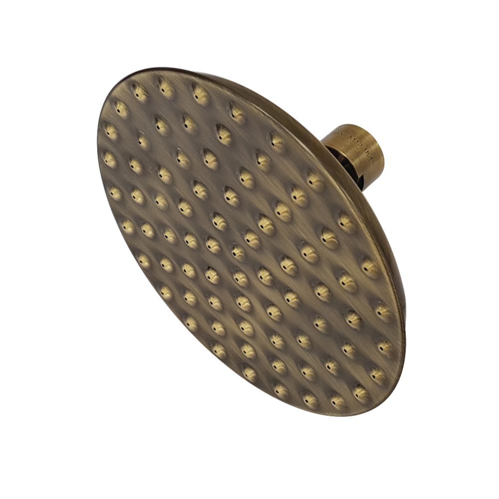Kingston Brass 1Spray 5.3 in. Single Wall Mount Fixed Rain Shower Head in Antique BrassHK135A3