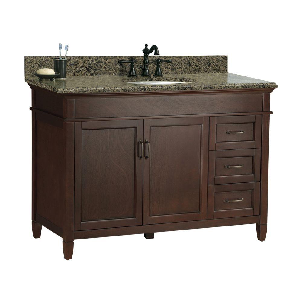 "Foremost" Ashburn 49 in. W x 22 in. D Bath Vanity in Mahogany with