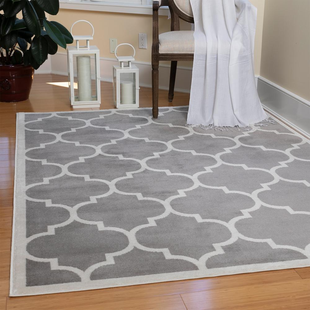 Ottomanson Contemporary Moroccan Trellis Gray 8 Ft X 10 Area Ottomanson Contemporary Moroccan
