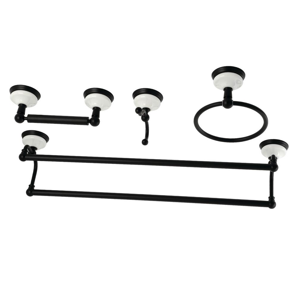 Kingston Brass Victorian 4Piece Bathroom Accessory Set in Matte Black
