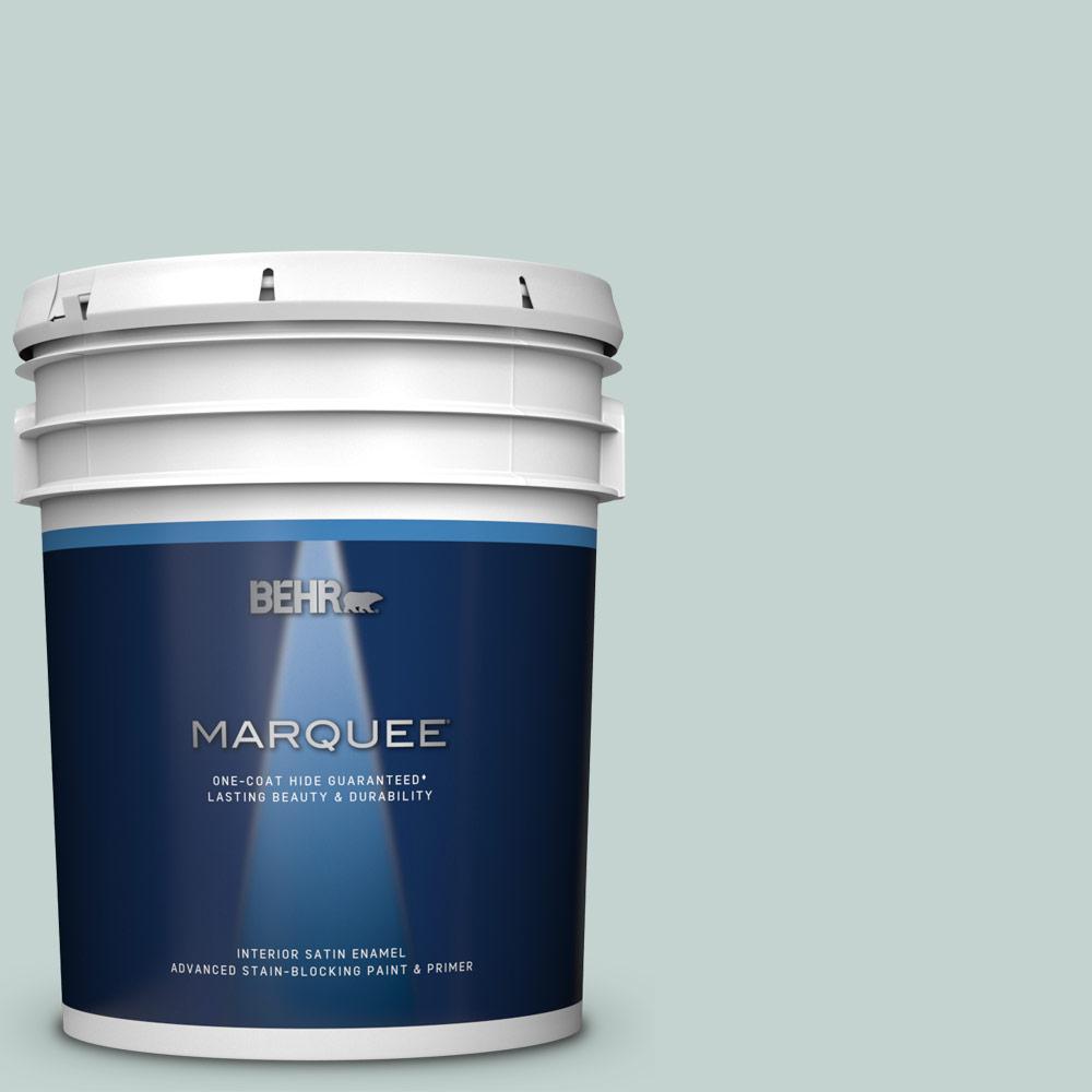 BEHR MARQUEE 5 gal. 490E3 Celtic Gray Satin Enamel Interior Paint and