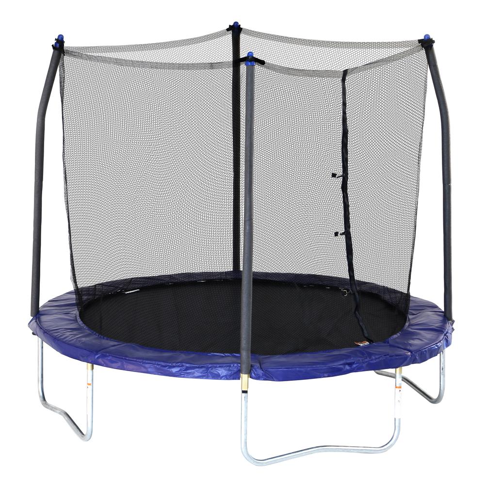 Skywalker Trampolines 8 Ft Round Trampoline With Enclosure In Blue Swtc800 The Home Depot