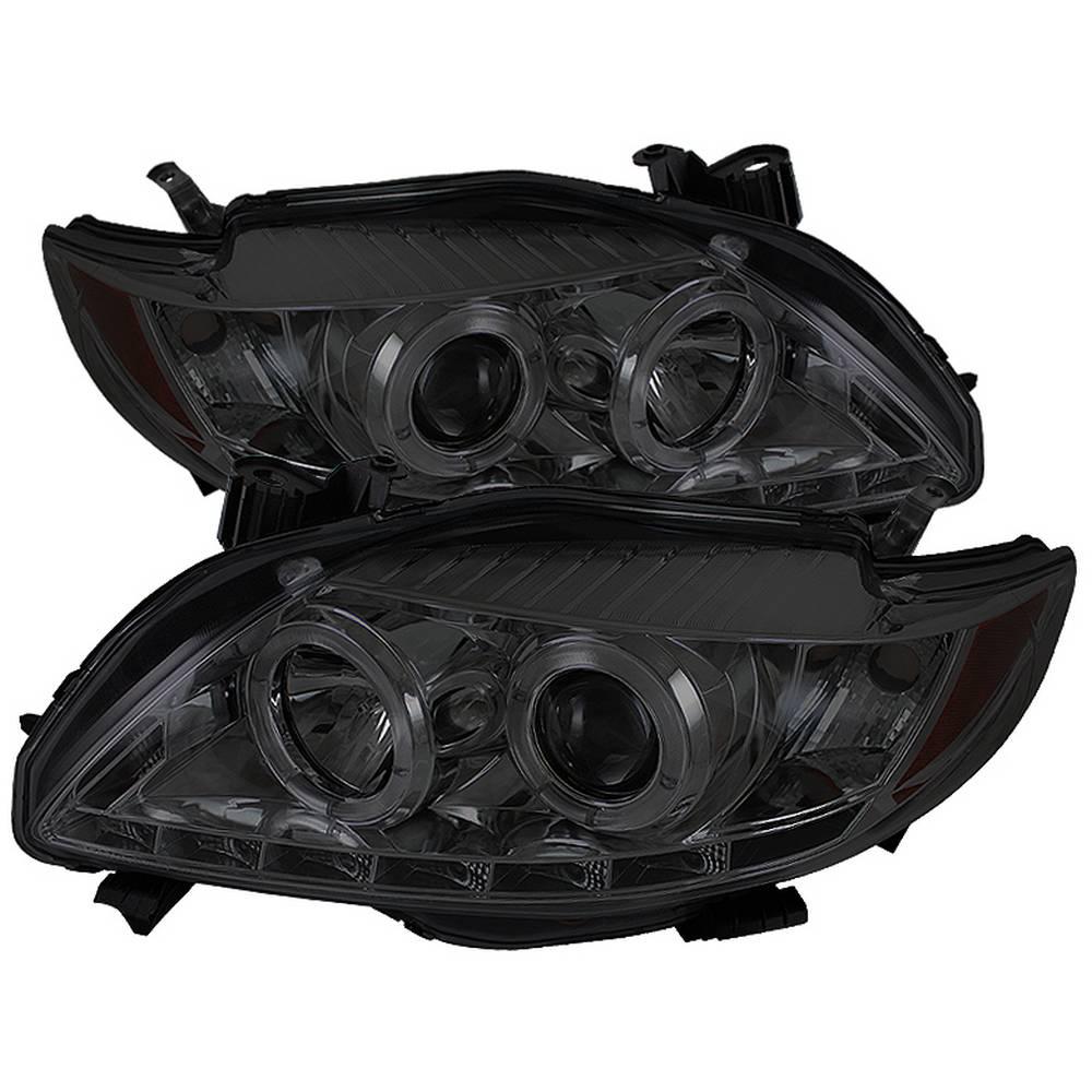 Spyder Auto Toyota Corolla 09 10 Projector Headlights Led Halo Toyota Corolla 09 10 Projector Headlights Led Halo Drl Smoke High H1 Included Low
