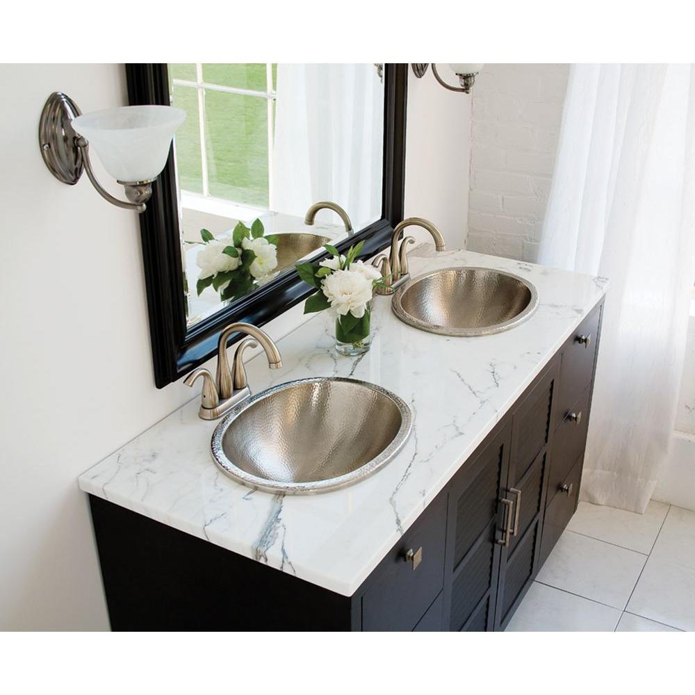Details About Handcrafted Drop In Oval Bathroom Sink Dual Flex Rim Design In Hammered Nickel
