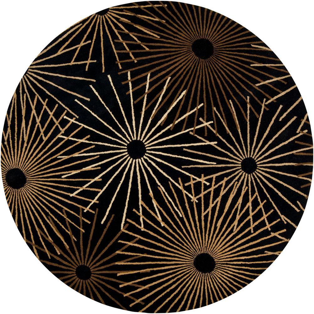 Home Decorators Collection Antique Medallion Black and Cocoa 8 ft. 6 in