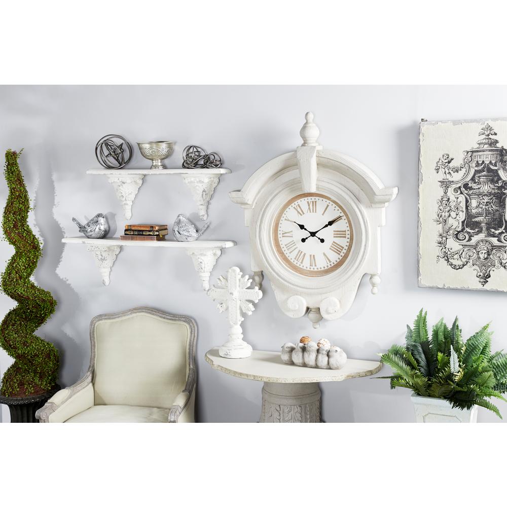 Litton Lane Large Antique Light Gray Wood Round Wall Clock With Arched Frame And Finials 91123 The Home Depot - Large Oval Shaped Wall Clocks Litton Lane Large Antique Light Gray Wood Round Wall Clock With Arched Frame And Finials 91123 The Home Depot - Large Oval Shaped Wall Clocks