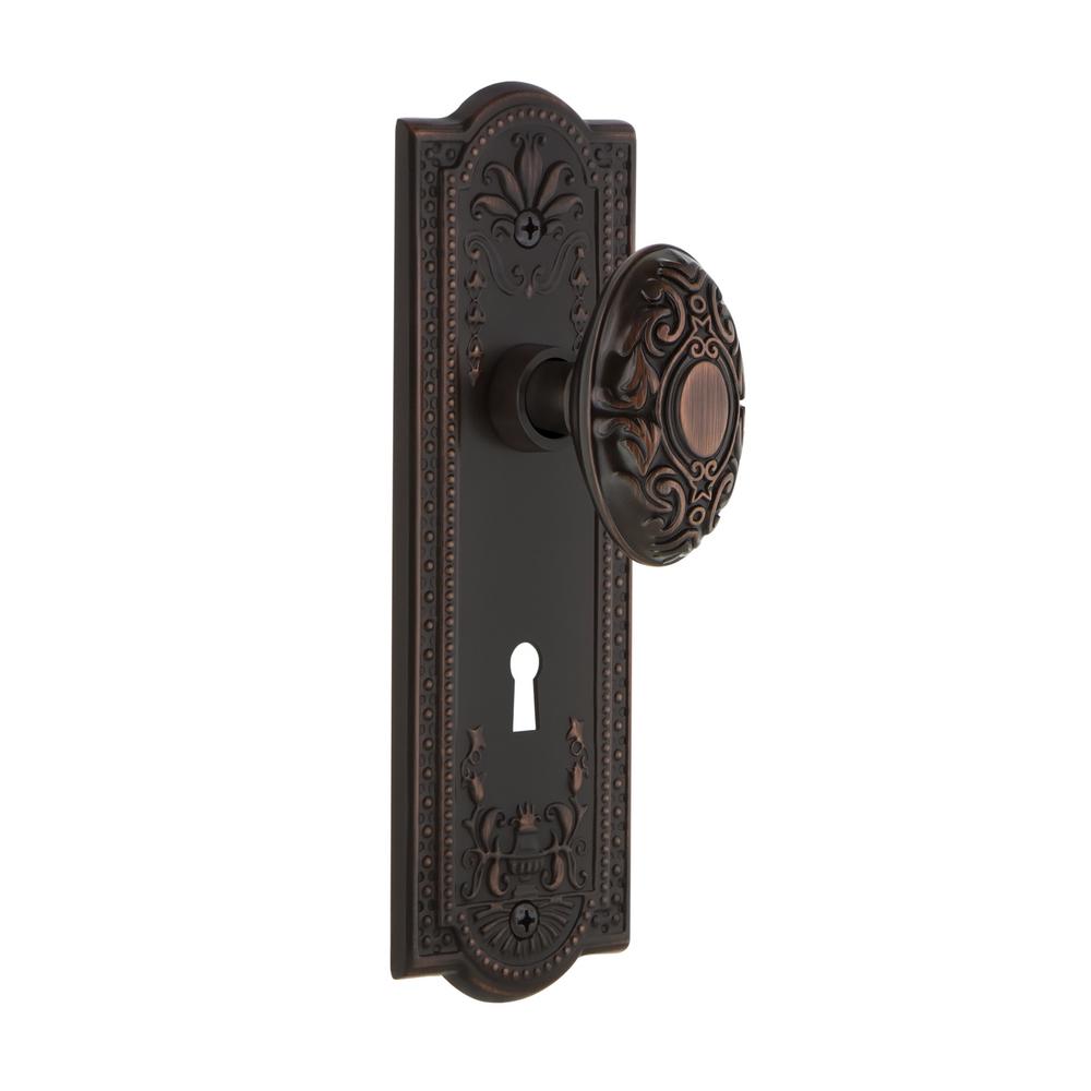 Nostalgic Warehouse Craftsman Plate Interior Mortise Meadows Door Knob in Timeless Bronze