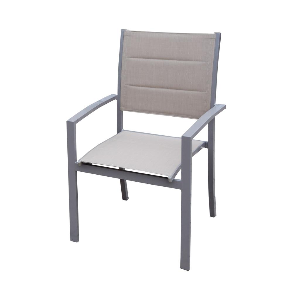 Padded Stackable Sling Outdoor Dining Chair Hdpart 3734c Cp The Padded Stackable Sling Outdoor Dining Chair