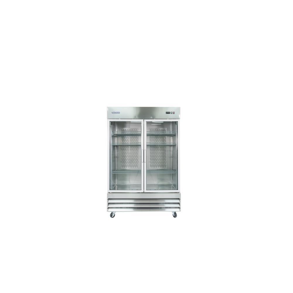 Norpole 54 In W 48 Cu Ft 2 Glass Door Reach Commercial 2 Glass Door Reach