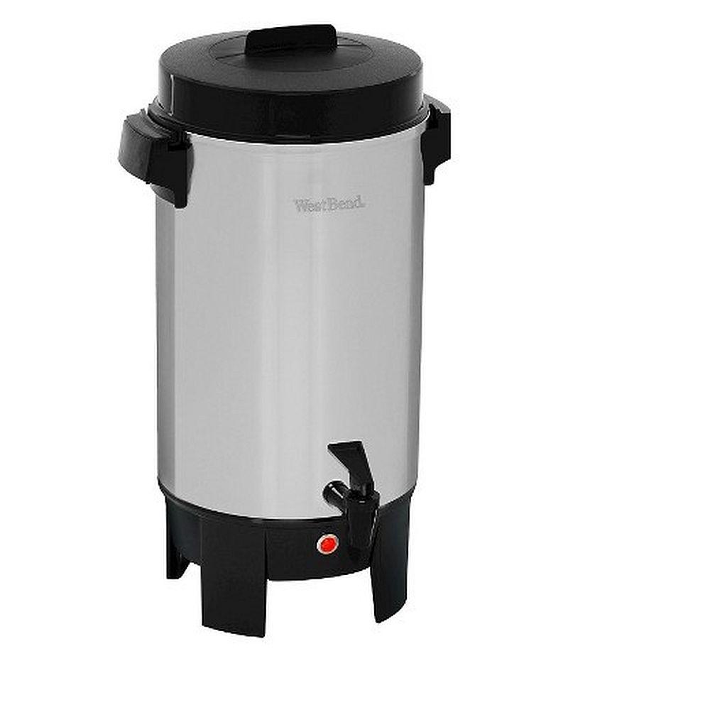 West Bend 30Cup Polished Aluminum Silver with Quick Brewing Coffee Urn
