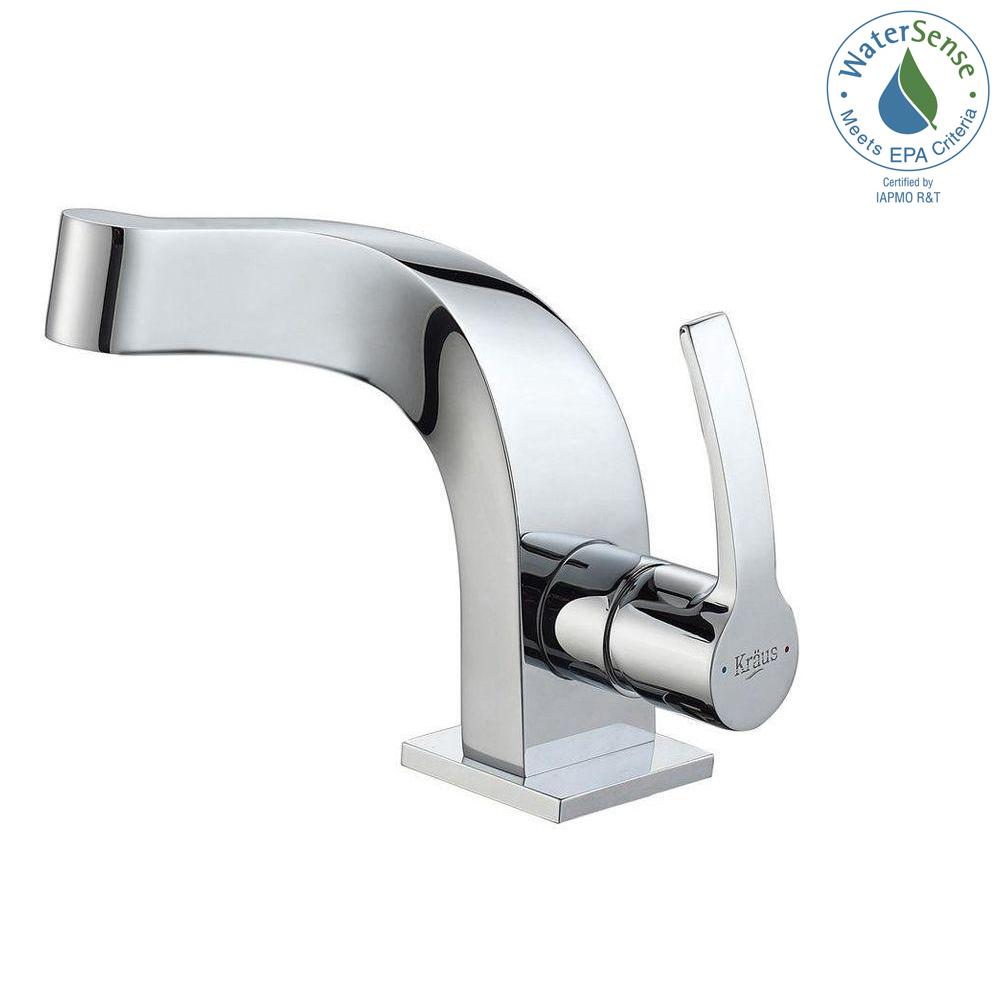 Kraus Typhon Single Hole Handle Mid Arc Bathroom Faucet In Kraus Typhon Single Hole Handle Mid Arc Bathroom Faucet In Chrome