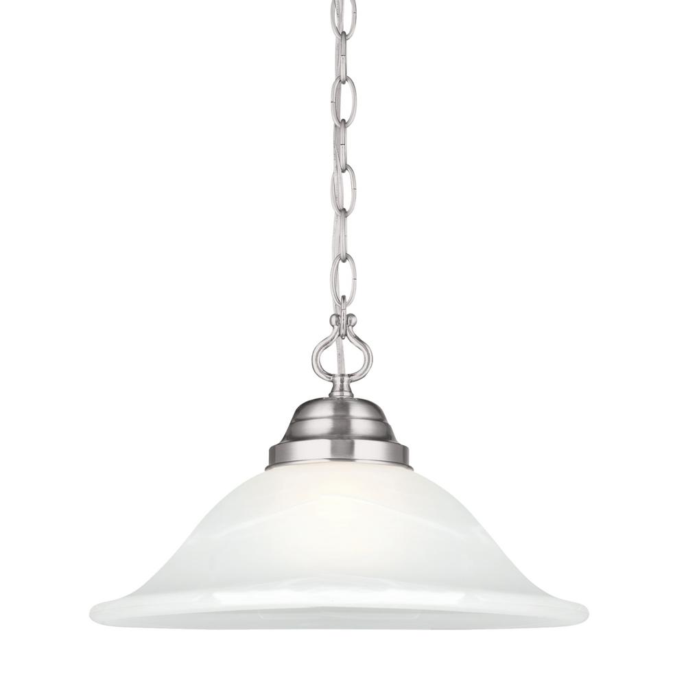 Design House Millbridge Satin Nickel Swag Light Fixture 517565 The   Satin Nickel Finish With Alabaster Glass Design House Pendant Lights 517565 64 1000 