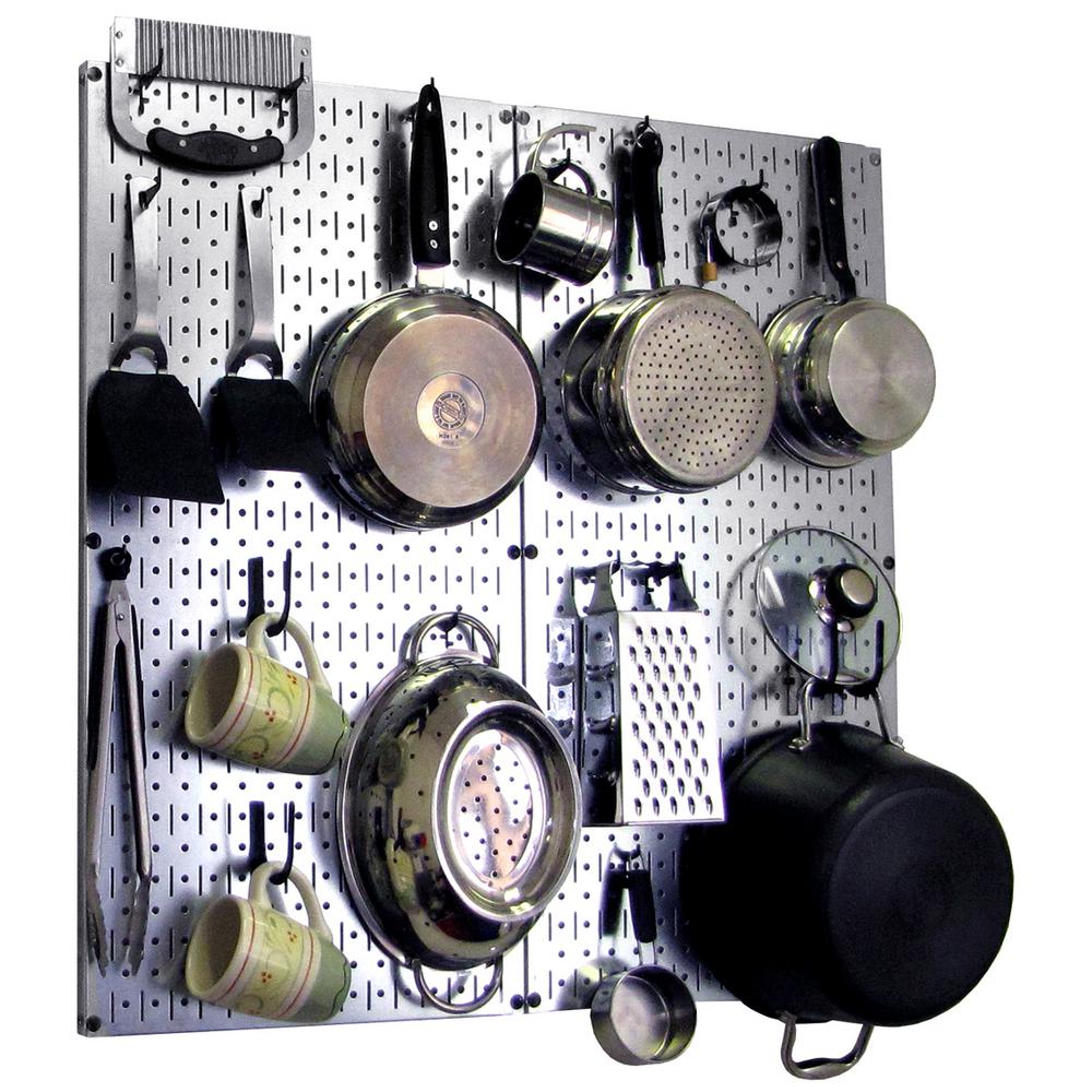 Wall Control Kitchen Pegboard 32 in. x 32 in. Metal Peg Board Pantry