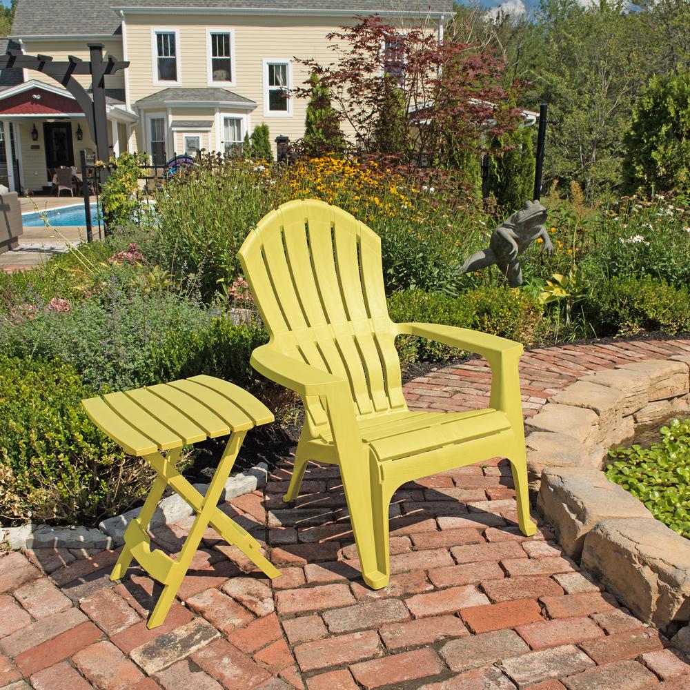 Adams Manufacturing Quik Fold Yellow Plastic Resin Outdoor Side Table 8510 19 3700 The Home Depot