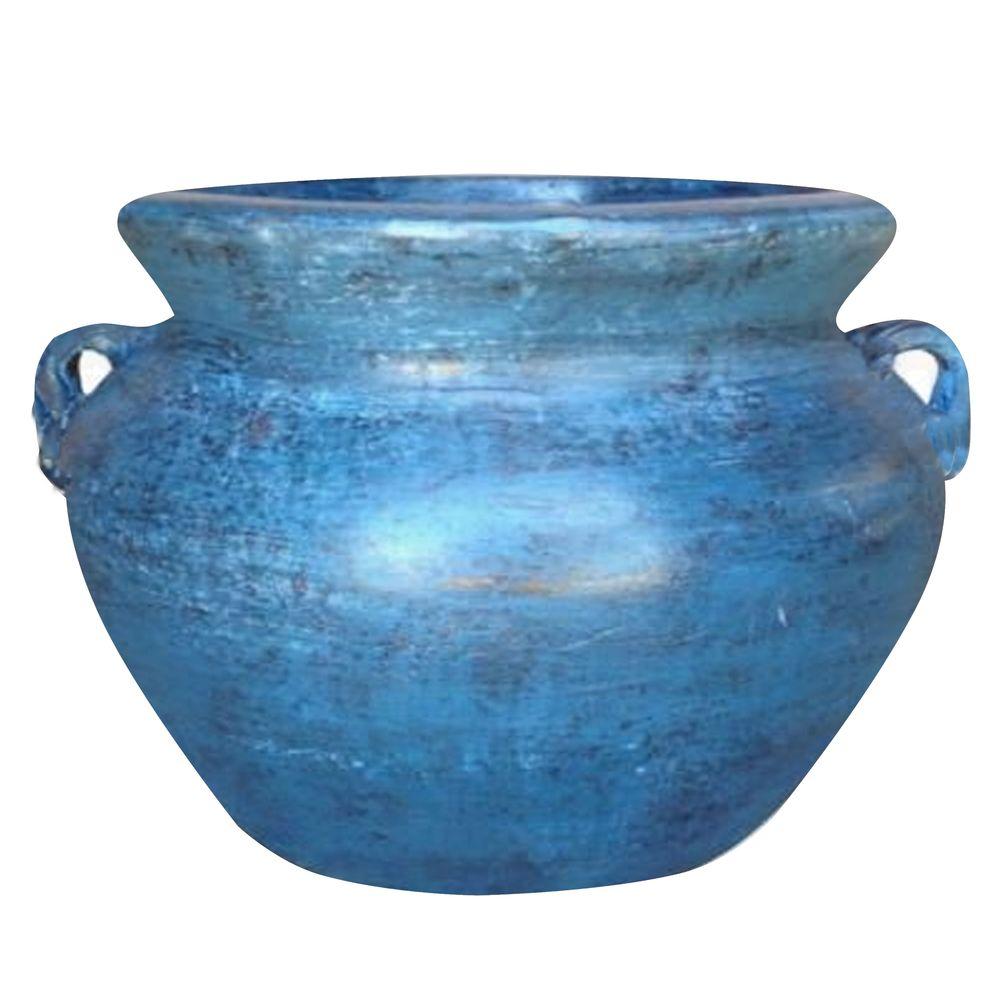 14 in. Dia Smooth Handle Ocean Azure Clay Pot-RCT-310A-OA - The Home Depot
