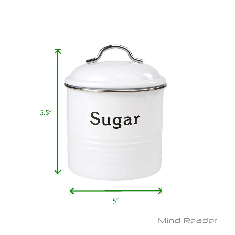 Mind Reader 3 Piece White Coffee Sugar And Tea Metal Mind Reader 3 Piece White Coffee Sugar And Tea Metal