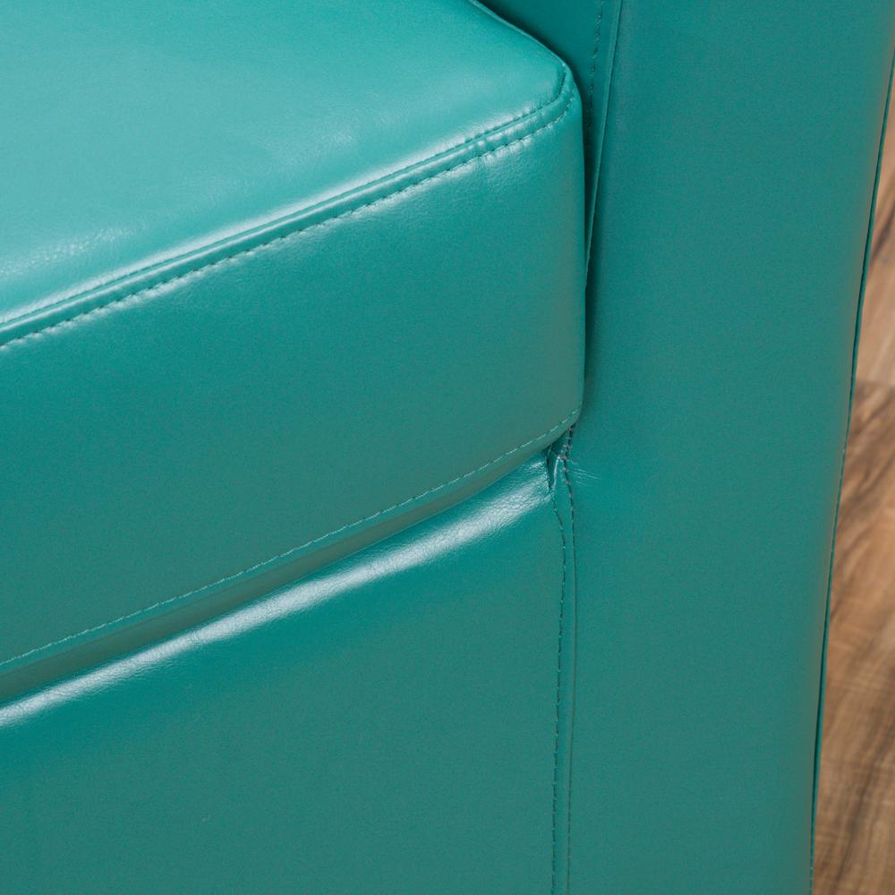 Le House Daymian Turquoise Pu Leather Swivel Club Chair 7697 Pu Leather Swivel Club Chair