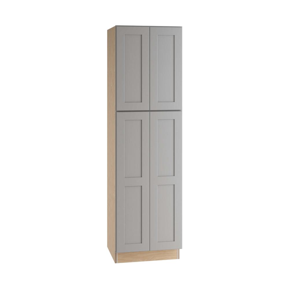 tremont assembled 24 x 84 x 24 in. pantry/utility cabinet with 4 soft close  doors in pearl gray