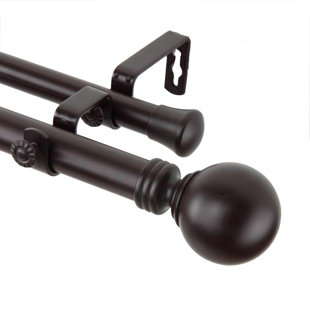 Rod Desyne 160 In 240 In 1 In Globe Double Curtain Rod Set In
