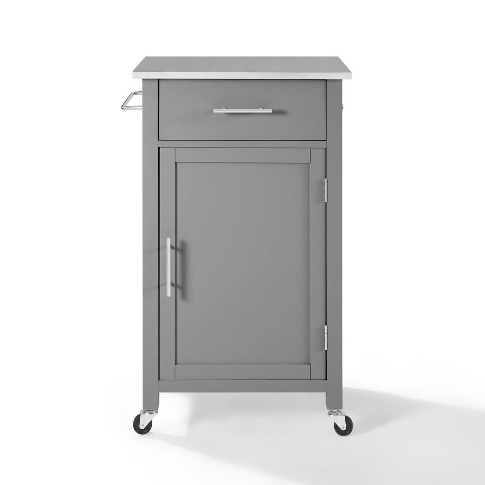 CROSLEY FURNITURE Savannah Gray with Stainless Steel Top ...